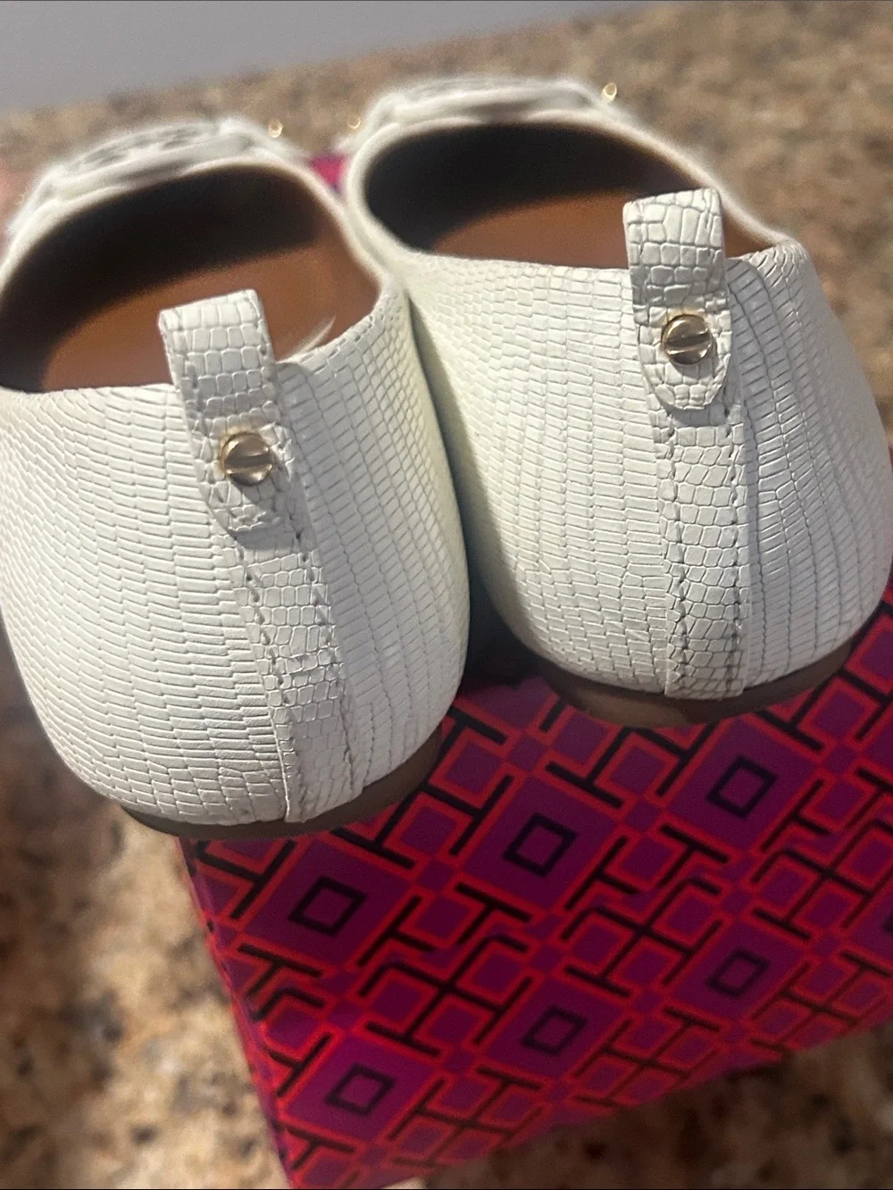 Tory Burch cream leather flats